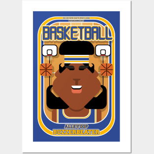 Basketball Blue Gold - Alleyoop Buzzerbeater - Aretha version Posters and Art
